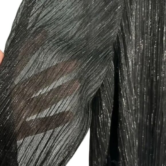 OAK + FORT - NWOT Shimmer Black and Silver Top - XS - Picture 3 of 7